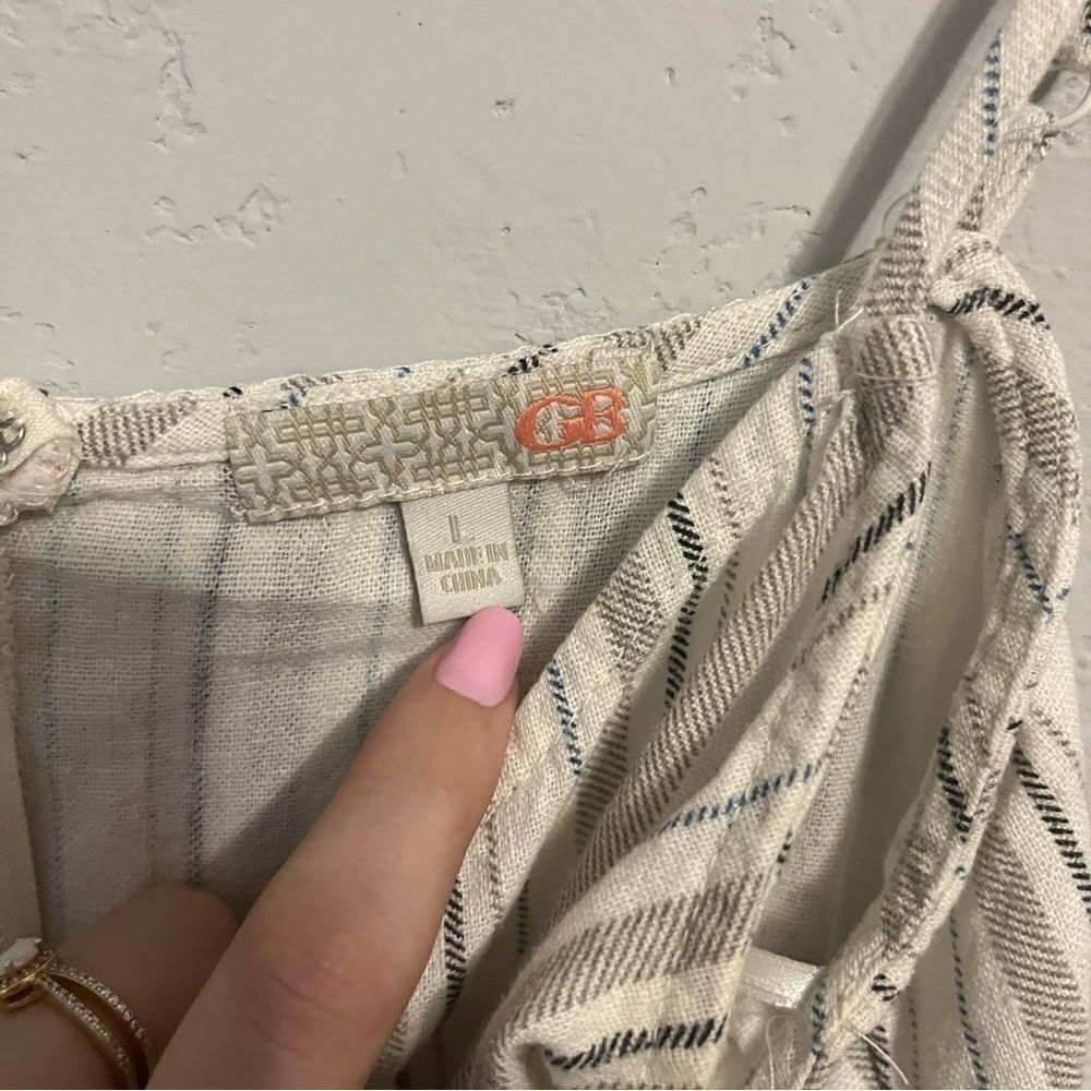 Gianni Bini Tan Striped Romper - Picture 11 of 11